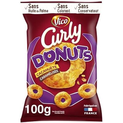 Vico Curly Donuts Cacahuete 100G Lot De 4 Vendu Par Lot - Publicité Vico Curly Donuts Cacahuete 100G Lot De 4 Vendu Par Lot - Publicité