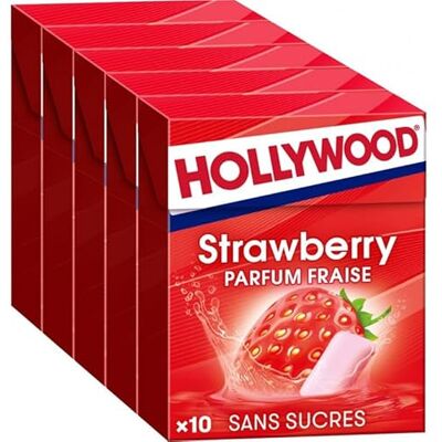HOLLYWOOD Fresh Fraise s/sucres 5x10 Dragées 70g - Publicité HOLLYWOOD Fresh Fraise s/sucres 5x10 Dragées 70g - Publicité
