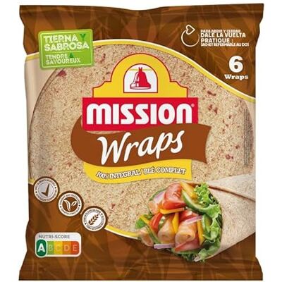 WRAPS AU BLÉ COMPLET 370G, MISSION, LOT DE 3 - Publicité WRAPS AU BLÉ COMPLET 370G, MISSION, LOT DE 3 - Publicité