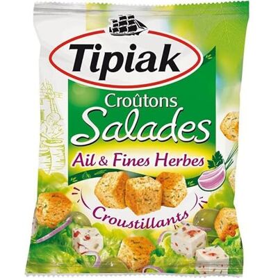 Epicerie salée Tipiak Croûtons Salades Ail & Fines Herbes Croustillants 50g (lot de 4 - Publicité Epicerie salée Tipiak Croûtons Salades Ail & Fines Herbes Croustillants 50g (lot de 4 - Publicité