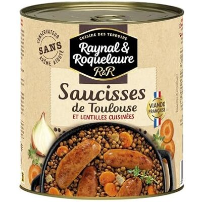 RAYNAL ET ROQUELAURE SAUCISSES DE TOULOUSE AUX LENTILLES CUISINÉES PLAT CUISINÉ 840G LOT DE 3 - Publicité RAYNAL ET ROQUELAURE SAUCISSES DE TOULOUSE AUX LENTILLES CUISINÉES PLAT CUISINÉ 840G LOT DE 3 - Publicité