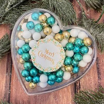 EinsSein Coeur en boules de chocolat Cadeau Joyeux Noël blanc-or-vert Idée Cadeau Saint-Nicolas, Gourmandise avec Boules de Chocolat Gourmandes Petit Cadeau Festif pour les Fêtes - Publicité EinsSein Coeur en boules de chocolat Cadeau Joyeux Noël blanc-or-vert Idée Cadeau Saint-Nicolas, Gourmandise avec Boules de Chocolat Gourmandes Petit Cadeau Festif pour les Fêtes - Publicité
