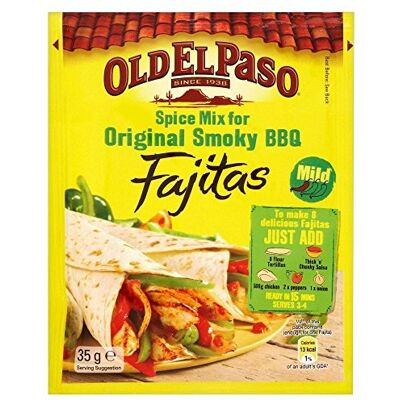 Old El Paso Mélange d'épices pour Fajitas Bbq Fumosi (35 g) (lot de 2) - Publicité Old El Paso Mélange d'épices pour Fajitas Bbq Fumosi (35 g) (lot de 2) - Publicité
