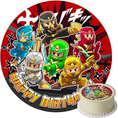 J&M DECO Décoration Gâteau Ninja Décoration gâteau crème Les Pétales pour Gâteau Décorations Comestibles Rond 20 cm Décoration Papier Comestible Décoration Gâteau Anniversaire - Publicité J&M DECO Décoration Gâteau Ninja Décoration gâteau crème Les Pétales pour Gâteau Décorations Comestibles Rond 20 cm Décoration Papier Comestible Décoration Gâteau Anniversaire - Publicité