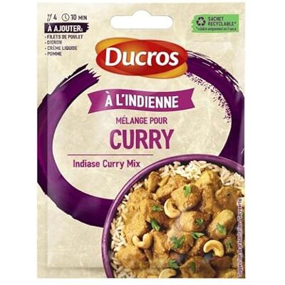DUCROS Sachet Mélange Curry Indien 20G Lot De 4 Livraison Gratuite - Publicité DUCROS Sachet Mélange Curry Indien 20G Lot De 4 Livraison Gratuite - Publicité