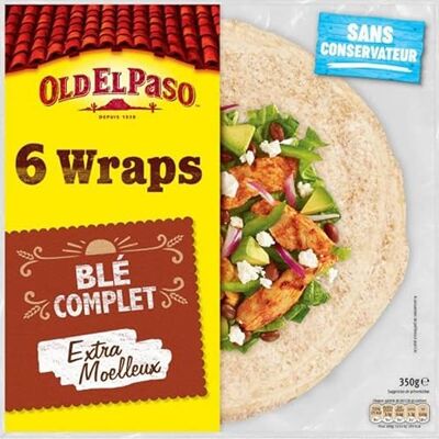 Old El Paso 6 Wraps Blé Complet Extra Moelleux 350g (lot de 4) - Publicité Old El Paso 6 Wraps Blé Complet Extra Moelleux 350g (lot de 4) - Publicité