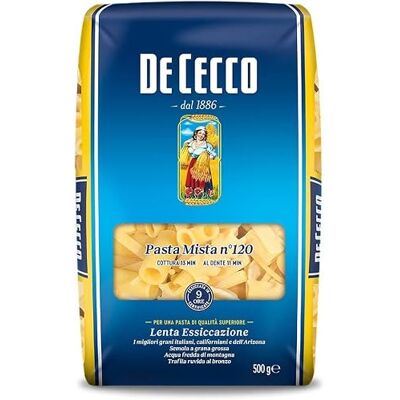 De Cecco Lot de 5 pâtes 100 % italiennes Mista n° 120 pâtes mélangées 500 g - Publicité De Cecco Lot de 5 pâtes 100 % italiennes Mista n° 120 pâtes mélangées 500 g - Publicité
