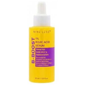 NINELESS -Boost 1% Kojic Acid Sérum 30ml éclaircissant avec 1% d'acide kojique, 10% niacinamide et 2% d'acide tranexamique hydratant, équilibre le ton et réduit les taches sombres. Avec - Publicité NINELESS -Boost 1% Kojic Acid Sérum 30ml éclaircissant avec 1% d'acide kojique, 10% niacinamide et 2% d'acide tranexamique hydratant, équilibre le ton et réduit les taches sombres. Avec - Publicité