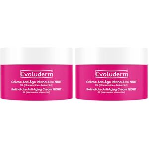 Evoluderm Crème Anti-Âge Nuit Rétinol-Like 50ml Lot de 2 x 50ml 95% d'Ingrédients d'Origine Naturelle Végan - Publicité Evoluderm Crème Anti-Âge Nuit Rétinol-Like 50ml Lot de 2 x 50ml 95% d'Ingrédients d'Origine Naturelle Végan - Publicité