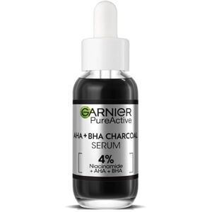 Garnier Modèle : Sérum Visage 4% AHA + BHA & Niacinamide Charbon - Sérum Visage - Publicité Garnier Modèle : Sérum Visage 4% AHA + BHA & Niacinamide Charbon - Sérum Visage - Publicité
