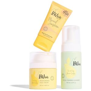 LAV KIDS Lot de 3 soins de la peau pour enfants, mousse nettoyante 100 ml, crème pour le visage 50 ml, protection solaire SPF 50 50 ml, avec bandeau et sac en filet (hydratant) - Publicité LAV KIDS Lot de 3 soins de la peau pour enfants, mousse nettoyante 100 ml, crème pour le visage 50 ml, protection solaire SPF 50 50 ml, avec bandeau et sac en filet (hydratant) - Publicité