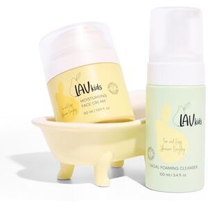 LAV KIDS Coffret Soin Hydratant – Nettoyant Visage Moussant 100 ml & Crème Hydratante Visage 50 ml, Testé Dermatologiquement, pour Peaux Sensibles - Publicité LAV KIDS Coffret Soin Hydratant – Nettoyant Visage Moussant 100 ml & Crème Hydratante Visage 50 ml, Testé Dermatologiquement, pour Peaux Sensibles - Publicité
