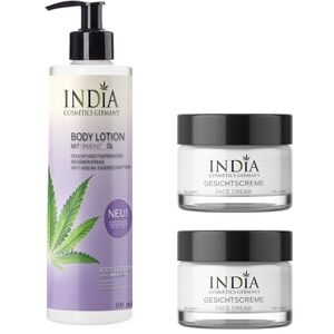 India Cosmetics Germany Face & Body-Set de , avec de d'extrait de chanvre de qualité supérieure. Best-seller 2 x crème pour le visage et 1 x lotion pour le corps - Publicité India Cosmetics Germany Face & Body-Set de , avec de d'extrait de chanvre de qualité supérieure. Best-seller 2 x crème pour le visage et 1 x lotion pour le corps - Publicité