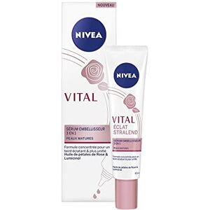 NIVEA Vital Sérum Embellisseur 3 EN 1 Peaux Matures (1 x 40 ml), Sérum visage à l'huile de pétales de Rose & au Lumicinol, soin visage femme anti-âge et anti-rides - Publicité NIVEA Vital Sérum Embellisseur 3 EN 1 Peaux Matures (1 x 40 ml), Sérum visage à l'huile de pétales de Rose & au Lumicinol, soin visage femme anti-âge et anti-rides - Publicité