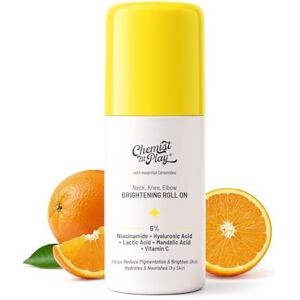 Chemist at Play Rouleau éclaircissant et blanchissant pour le cou, les genoux et les coudes avec 6 % de vitamine C + acide hyaluronique + AHA + niacinamide + exfoliants céramides, peau brillante et - Publicité Chemist at Play Rouleau éclaircissant et blanchissant pour le cou, les genoux et les coudes avec 6 % de vitamine C + acide hyaluronique + AHA + niacinamide + exfoliants céramides, peau brillante et - Publicité