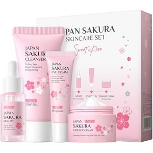LAIKOU Sakura Ensemble de Soins du Visage, Coffret Cadeau Femme Produit de Beauté, 4 Pièces Nettoyant Visage, Contour Yeux, Sérum, Crème, Soins pour le Visage pour Adolescentes et Femmes - Publicité LAIKOU Sakura Ensemble de Soins du Visage, Coffret Cadeau Femme Produit de Beauté, 4 Pièces Nettoyant Visage, Contour Yeux, Sérum, Crème, Soins pour le Visage pour Adolescentes et Femmes - Publicité