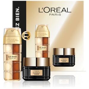 L'Oreal L'Oréal Paris Coffret Luxe Anti-Âge Idée Cadeau Midnight Crème et Sérum Le Duo Soins Visage Anti-Rides, Fermeté, Confort Pour une Peau plus Lisse, Ferme et Éclatante Tailles Réelles - Publicité L'Oreal L'Oréal Paris Coffret Luxe Anti-Âge Idée Cadeau Midnight Crème et Sérum Le Duo Soins Visage Anti-Rides, Fermeté, Confort Pour une Peau plus Lisse, Ferme et Éclatante Tailles Réelles - Publicité