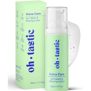 ohtastic Gel de lavage et de rasage 2 en 1 pour femme – Aloe vera et camomille contre les boutons de rasoir dans la zone intime, lotion de lavage et crème à raser pour peaux sensibles, mousse pour soins - Publicité ohtastic Gel de lavage et de rasage 2 en 1 pour femme – Aloe vera et camomille contre les boutons de rasoir dans la zone intime, lotion de lavage et crème à raser pour peaux sensibles, mousse pour soins - Publicité