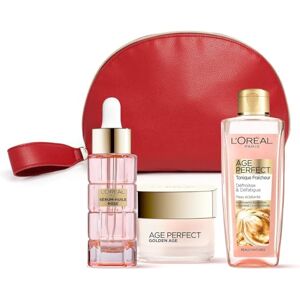 L'Oreal L'Oréal Paris – Trousse Cadeau Routine Éclat pour Peaux Matures – Éclat, Fraîcheur, Vitalité et Fermeté – Tonique Fraîcheur, Sérum-Huile Rosé, Soin Jour Rosé – Age Perfect Golden Age – 3 produits - Publicité L'Oreal L'Oréal Paris – Trousse Cadeau Routine Éclat pour Peaux Matures – Éclat, Fraîcheur, Vitalité et Fermeté – Tonique Fraîcheur, Sérum-Huile Rosé, Soin Jour Rosé – Age Perfect Golden Age – 3 produits - Publicité