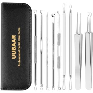UUBAAR Lot de 9 outils professionnels pour enlever les points noirs et les boutons En acier inoxydable Pour enlever les points noirs, le visage et le nez - Publicité UUBAAR Lot de 9 outils professionnels pour enlever les points noirs et les boutons En acier inoxydable Pour enlever les points noirs, le visage et le nez - Publicité