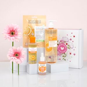 Evoluderm – Coffret Visage Fête des Mères 100% Vitamine C 1 Eau Micellaire Démaquillante + 1 Gel Nettoyant Éclat + 1 Masque Tissu + 1 Sérum + Bandeau Offert Box Maman-Végan Fabrication Française - Publicité Evoluderm – Coffret Visage Fête des Mères 100% Vitamine C 1 Eau Micellaire Démaquillante + 1 Gel Nettoyant Éclat + 1 Masque Tissu + 1 Sérum + Bandeau Offert Box Maman-Végan Fabrication Française - Publicité