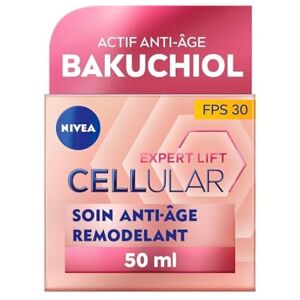NIVEA Cellular Expert Lift Soin Visage Anti-Age Remodelant FPS30 Crème De Jour Lisse & Réduit Les Rides Collagène Booster Acide Hyaluronique & Bakuchiol Naturel Tous Types De Peaux 50 ml - Publicité NIVEA Cellular Expert Lift Soin Visage Anti-Age Remodelant FPS30 Crème De Jour Lisse & Réduit Les Rides Collagène Booster Acide Hyaluronique & Bakuchiol Naturel Tous Types De Peaux 50 ml - Publicité