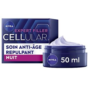NIVEA Hyaluron Cellular Filler Soin de Nuit +Fermeté (1 x 50 ml), crème anti-âge enrichie en Magnolia et Acide Hyaluronique, soin visage femme pour tous types de peaux - Publicité NIVEA Hyaluron Cellular Filler Soin de Nuit +Fermeté (1 x 50 ml), crème anti-âge enrichie en Magnolia et Acide Hyaluronique, soin visage femme pour tous types de peaux - Publicité