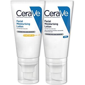 CeraVe AM + PM Lot de 2 lotions hydratantes pour le visage Crème de jour et de nuit SPF50 Hydratante avec céramides et niacinamide 52 ml - Publicité CeraVe AM + PM Lot de 2 lotions hydratantes pour le visage Crème de jour et de nuit SPF50 Hydratante avec céramides et niacinamide 52 ml - Publicité