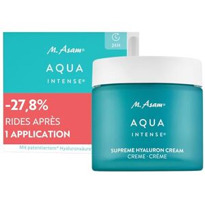 M. Asam AQUA INTENSE Supreme Hyaluron Cream (100ml) – Acide hyaluronique pour une crème hydratante visage 24h, repulpe & lisse, soin visage intensif, texture légère, pour tous types de peau, vegan - Publicité M. Asam AQUA INTENSE Supreme Hyaluron Cream (100ml) – Acide hyaluronique pour une crème hydratante visage 24h, repulpe & lisse, soin visage intensif, texture légère, pour tous types de peau, vegan - Publicité