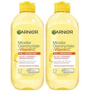 Garnier Eau micellaire avec vitamine C, nettoyant pour le visage et démaquillant, 400 ml, 2 pièces (l'emballage peut varier) - Publicité Garnier Eau micellaire avec vitamine C, nettoyant pour le visage et démaquillant, 400 ml, 2 pièces (l'emballage peut varier) - Publicité