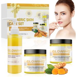 Horuili ® Kit de soin de la peau au curcuma, Kit de soin de la peau au curcuma 3 en 1, Lave-visage, Crème au curcuma, Exfoliants, Kit d'essence de curcuma hydratante, Nourrissante, Hydratante - Publicité Horuili ® Kit de soin de la peau au curcuma, Kit de soin de la peau au curcuma 3 en 1, Lave-visage, Crème au curcuma, Exfoliants, Kit d'essence de curcuma hydratante, Nourrissante, Hydratante - Publicité