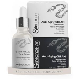 Skineance – Trio Venin de Serpent Crème Jour 50 ml + Crème Nuit 50 ml + Sérum 30 ml Peptide Syn-Ake Hydratation Quotidienne et Teint Éclatant Formules Contrôlées - Publicité Skineance – Trio Venin de Serpent Crème Jour 50 ml + Crème Nuit 50 ml + Sérum 30 ml Peptide Syn-Ake Hydratation Quotidienne et Teint Éclatant Formules Contrôlées - Publicité
