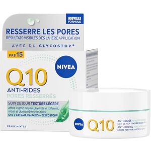 NIVEA Q10 Pores Resserrés Soin de Jour FPS15 (1x50 ml), crème anti rides enrichie en Q10 Pur, crème anti-âge & anti brillance, soin visage matifiant peaux mixtes à grasses - Publicité NIVEA Q10 Pores Resserrés Soin de Jour FPS15 (1x50 ml), crème anti rides enrichie en Q10 Pur, crème anti-âge & anti brillance, soin visage matifiant peaux mixtes à grasses - Publicité
