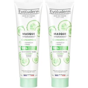 Evoluderm – Masque Hydratant Concombre – 150 ml – 98% d’Origine Naturelle – Végan – Fabrication Française – Lot de 2 x 150 ml - Publicité Evoluderm – Masque Hydratant Concombre – 150 ml – 98% d’Origine Naturelle – Végan – Fabrication Française – Lot de 2 x 150 ml - Publicité