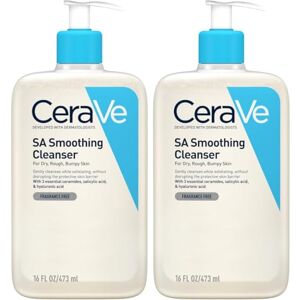 CeraVe SA Lot de 2 nettoyants lissants – Avec acide salicylique, acide hyaluronique et céramides – Nettoyant exfoliant visage et corps pour peaux sèches, rugueuses et bosselées 473 ml - Publicité CeraVe SA Lot de 2 nettoyants lissants – Avec acide salicylique, acide hyaluronique et céramides – Nettoyant exfoliant visage et corps pour peaux sèches, rugueuses et bosselées 473 ml - Publicité