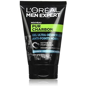 L'Oréal Paris L'Oréal Men Expert Gel Purifiant & Ultra-Désincrustant pour Homme Anti-Points Noirs Soin du Visage Exfoliant Au Charbon et aux Micro-Grains Naturels Pur Charbon 100 ml - Publicité