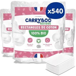 CARRYBOO 540 Coton Pads Bébé 100% Bio Ultra Doux pour Peaux Sensibles Hypoallergénique Change & Toilette Fabriqués en France - Publicité CARRYBOO 540 Coton Pads Bébé 100% Bio Ultra Doux pour Peaux Sensibles Hypoallergénique Change & Toilette Fabriqués en France - Publicité