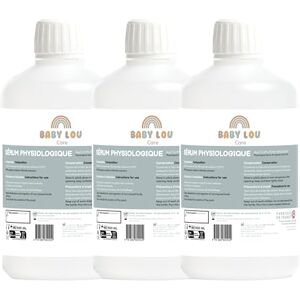 BABYLOU CARE Sérum Physiologique bouteille 3x500 ml NaCl 0,9% Fabriqué en France Lavage des fosses nasales Hygiène du nez Pour irragation externe - Publicité BABYLOU CARE Sérum Physiologique bouteille 3x500 ml NaCl 0,9% Fabriqué en France Lavage des fosses nasales Hygiène du nez Pour irragation externe - Publicité