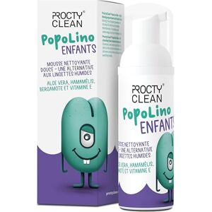 PROCTYCLEAN PopoLino Kids Mousse nettoyante douce au lieu de lingettes humides. Rend les fesses et l'environnement heureux avec aloe vera, hamamelis, begamotte et vitamine E - Publicité PROCTYCLEAN PopoLino Kids Mousse nettoyante douce au lieu de lingettes humides. Rend les fesses et l'environnement heureux avec aloe vera, hamamelis, begamotte et vitamine E - Publicité
