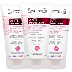 Evoluderm 2 en 1 Nettoyant/Masque Anti-Imperfections 150 ml 93% d'Origine Naturelle Végan Fabrication Française Lot de 3 x 150 ml - Publicité Evoluderm 2 en 1 Nettoyant/Masque Anti-Imperfections 150 ml 93% d'Origine Naturelle Végan Fabrication Française Lot de 3 x 150 ml - Publicité