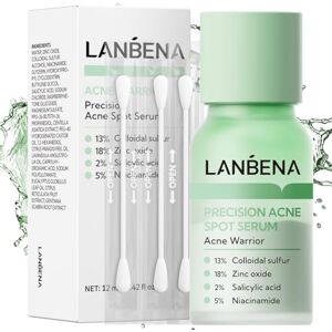 LANBENA Sérum de précision contre l'acné, lotion asséchante contre l'acné, traitement de nuit contre l'acné pour le visage, assèche les boutons, les imperfections, les zits, 0,41 once liq. Publicité LANBENA Sérum de précision contre l'acné, lotion asséchante contre l'acné, traitement de nuit contre l'acné pour le visage, assèche les boutons, les imperfections, les zits, 0,41 once liq. Publicité