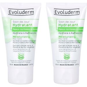 Evoluderm Soin de Jour Hydratant Peaux Normales à Mixtes 50 ml 94% d'Origine Naturelle Végan Fabrication Française Lot de 2 x 50 ml - Publicité Evoluderm Soin de Jour Hydratant Peaux Normales à Mixtes 50 ml 94% d'Origine Naturelle Végan Fabrication Française Lot de 2 x 50 ml - Publicité