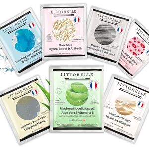 Littorelle 7 Masques Beauté Visage & Lèvres Made in France Hydratant, Apaisant, Anti-Age au Collagène, Acide Hyaluronique, Aloe Vera, Charbon Actif 1 Masque Certifié Bio COSMOS ORGANIC - Publicité Littorelle 7 Masques Beauté Visage & Lèvres Made in France Hydratant, Apaisant, Anti-Age au Collagène, Acide Hyaluronique, Aloe Vera, Charbon Actif 1 Masque Certifié Bio COSMOS ORGANIC - Publicité
