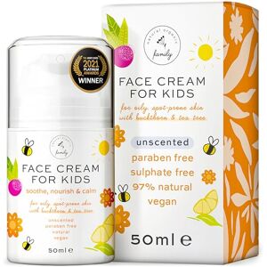 The Natural and Organic Family Crème hydratante douce pour le visage pour enfants et préadolescents – Nourrissante et apaisante pour tous les types de peau – Ingrédients naturels – Acide hyaluronique et vitamine E – Crème visage - Publicité The Natural and Organic Family Crème hydratante douce pour le visage pour enfants et préadolescents – Nourrissante et apaisante pour tous les types de peau – Ingrédients naturels – Acide hyaluronique et vitamine E – Crème visage - Publicité