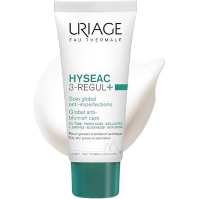 Uriage Hyseac 3-Regul+ Soin Global Anti-Imperfections 6,8% d'AHA et de Zinc Réduit les Boutons, Limite les Marques et les Récidives Rééquilibre le Microbiome Acnéique Haute Tolérance 40 ml - Publicité Uriage Hyseac 3-Regul+ Soin Global Anti-Imperfections 6,8% d'AHA et de Zinc Réduit les Boutons, Limite les Marques et les Récidives Rééquilibre le Microbiome Acnéique Haute Tolérance 40 ml - Publicité
