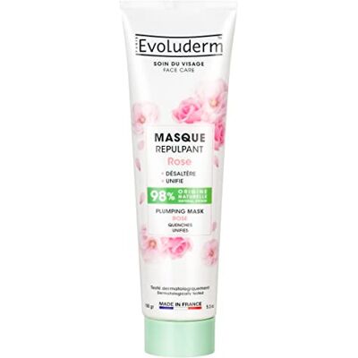 Evoluderm Masque Repulpant Rose 150 ml 98% d’Origine Naturelle Végan Fabrication Française - Publicité Evoluderm Masque Repulpant Rose 150 ml 98% d’Origine Naturelle Végan Fabrication Française - Publicité
