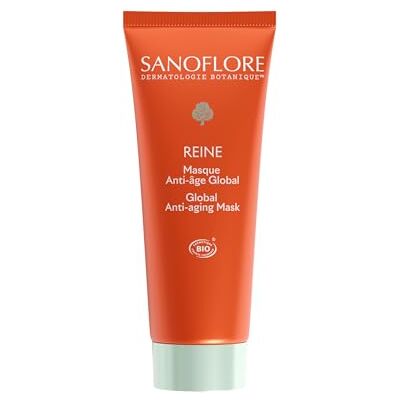 Sanoflore REINE Masque Anti-âge Global Bio, action pro-régénérante et réparatrice immédiate au niveau cellulaire, 75ml - Publicité Sanoflore REINE Masque Anti-âge Global Bio, action pro-régénérante et réparatrice immédiate au niveau cellulaire, 75ml - Publicité