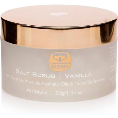 KEDMA Gommage au Sel Vanille Exfoliant et Nourrissant Pour Tous Types de Peaux Douceur et Soin Intense 350g - Publicité KEDMA Gommage au Sel Vanille Exfoliant et Nourrissant Pour Tous Types de Peaux Douceur et Soin Intense 350g - Publicité