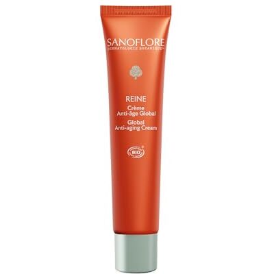 Sanoflore REINE Crème Anti-âge Global Bio, pro-régénérante, double brevet longévité, éclat et fermeté, 40ml - Publicité Sanoflore REINE Crème Anti-âge Global Bio, pro-régénérante, double brevet longévité, éclat et fermeté, 40ml - Publicité