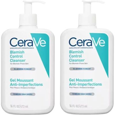 CeraVe Blemish Control Lot de 2 nettoyants pour le visage – 2 % d'acide salicylique et de niacinamide – Gel nettoyant quotidien anti-imperfections pour peaux grasses et sujettes aux imperfections 473 - Publicité CeraVe Blemish Control Lot de 2 nettoyants pour le visage – 2 % d'acide salicylique et de niacinamide – Gel nettoyant quotidien anti-imperfections pour peaux grasses et sujettes aux imperfections 473 - Publicité